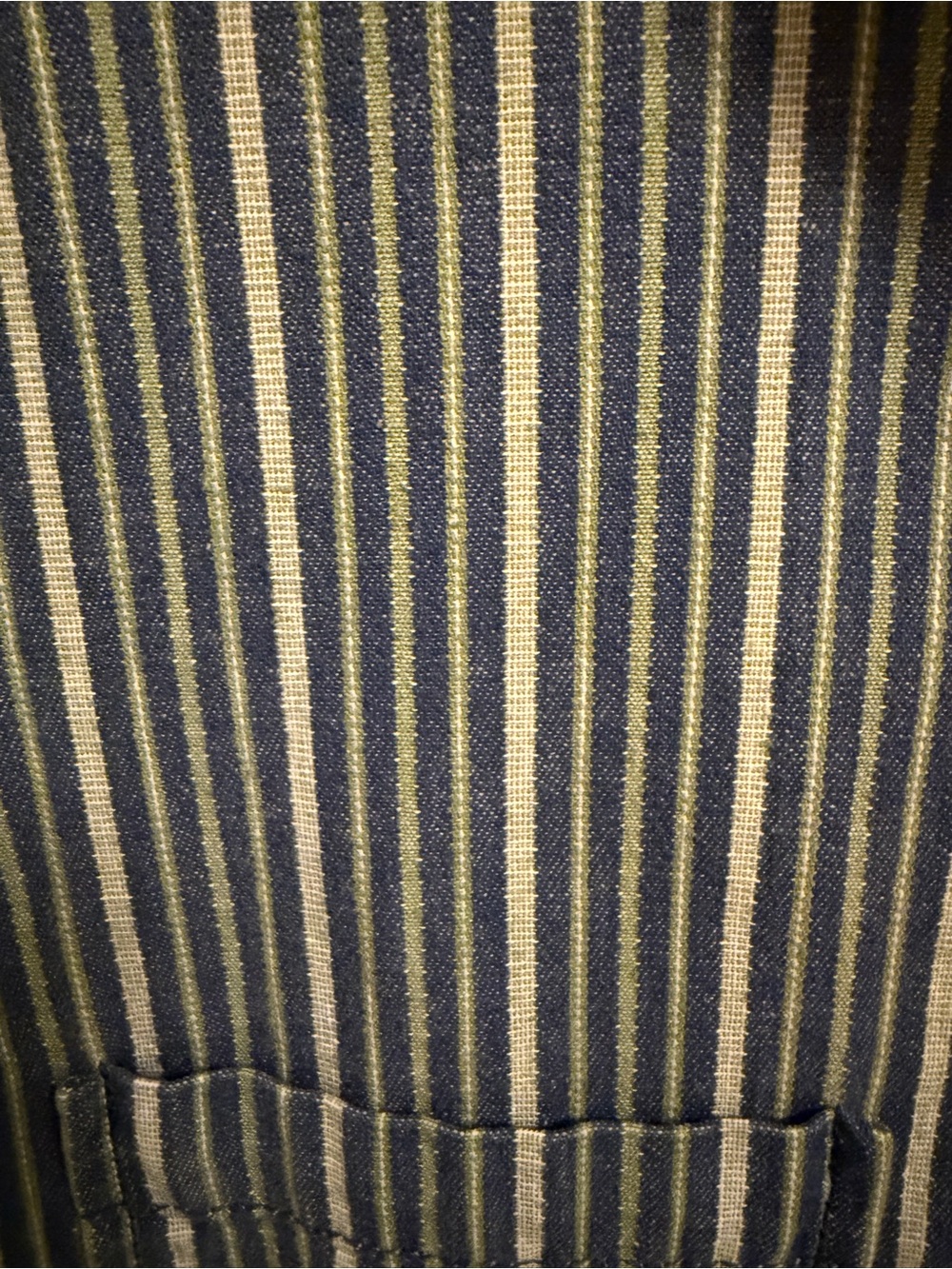 Levi’s Vintage 1996 Hickory Stripe Work Shirt Button Up Blue Green Women's Small - Picture 6 of 12